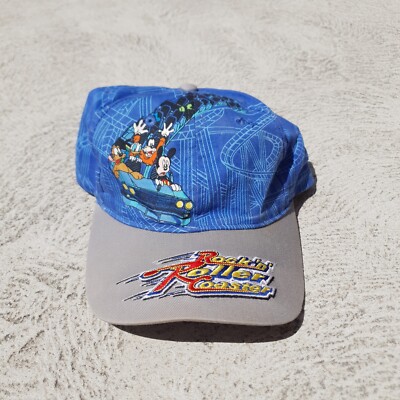 Vintage 00s Walt Disney World Rock 'n' Roller Coaster Hat Cap Mickey Mouse Goofy-image