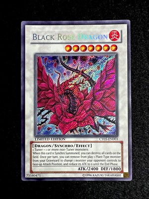 🔥 YUGIOH • BLACK ROSE DRAGON • SECRET RARE • CT05-EN003 • LIMITED/E • VLP 🔥-image