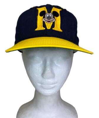 Vintage Mickey Mouse M Walt Disney World Parks Hat Cap Black Yellow Snapback-image