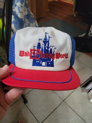 1976 Walt Disney World Hat Ball Cap Adjustable Snapback Mesh Magic Kingdom USA-image