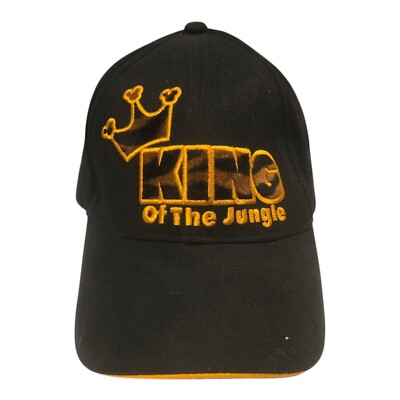Disneys Animal Kingdom Baseball Cap King Of The Jungle Black Hat Adjustable-image
