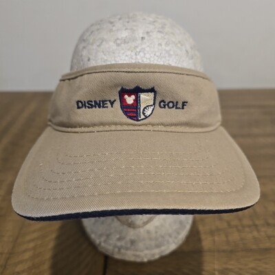 Vintage Disney World Resort Golf Sun Visor Khaki Tan Adjustable Hidden Mickey-image