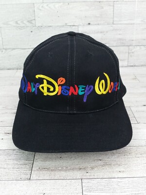 Vintage Walt Disney World Goofy Hat Co Black Snapback Cap Snapback Rainbow-image