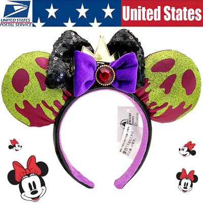 US SHIP Disney Parks Snow White Evil Queen Poison Apple Minnie Ears Headband-image