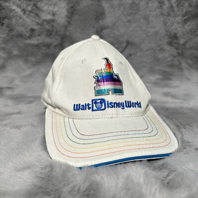 Walt Disney World Hat White Rainbow Disney Park Strapback Running Cycling-image