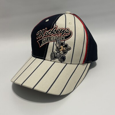 Walt Disney World Mickey Mouse Steamboat Black Adjustable Strap Baseball Hat Pin-image