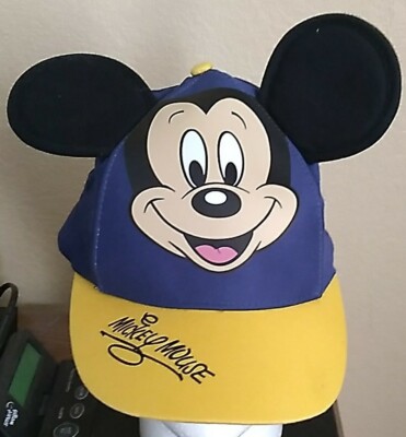 Walt Disney World Baseball Cap YOUTH Mickey Mouse Ears Blue & Yellow (Offers)-image