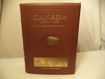 CANADA 1950 1951 GLOBE ENCYCLOPEDIA LEATHER BINDING 836 PAGES-image