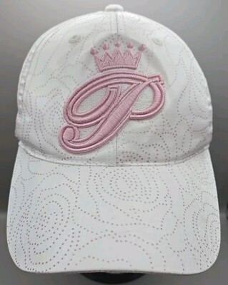 Walt Disney World Shiny White & Beaded Pink Roses Embroidered 'P' Princess Hat-image