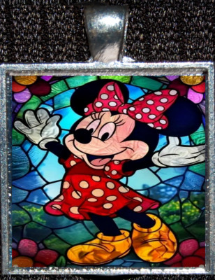 Minnie Mouse Walt Disney World Disneyland Silver Jewelry Pendant Necklace-image