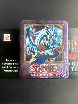 Yugioh 2002 Collectors Tin, Kaiba, Blue Eyes White Dragon, New, Factory Sealed-image