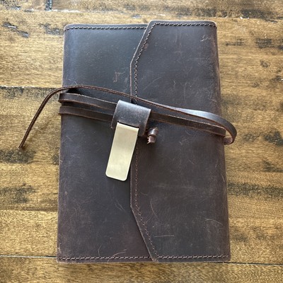 New Rustic Leather Journal Bound Journal drawing Diary bookmark Notebook-image
