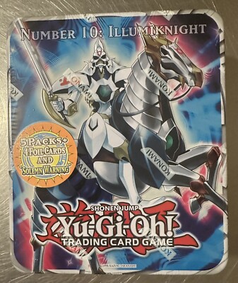 2011 YUGIOH NUMBER 10 ILLUMIKNIGHT TIN FACTORY SEALED (5 BOOSTERS)-image