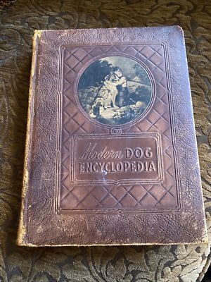 1949 Modern Encyclopedia of Dogs Henry Davis LEATHER 2nd Printing Illustrated-image