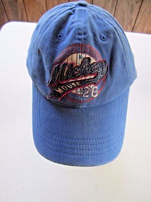 Walt Disney World Mickey Mouse Distressed Look Soft Mold Cap Blue Adult Size-image