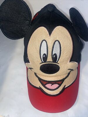Walt Disney World Child's Baseball Cap S YOUTH Mickey Mouse Ears Hat Red Black-image