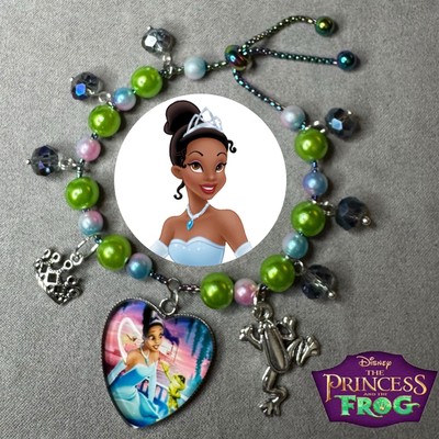 TIANA Princess+Frog Handmade Rainbow Slider Cabochon Charm Bracelet/Jewelry ✨NEW-image