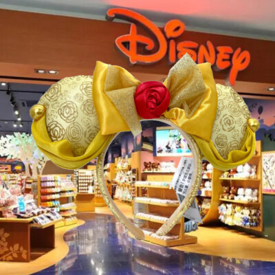 DisneyParks Ears Belle Minnie Mouse Ears Mickey Bow Beauty &the Beast Headband-image