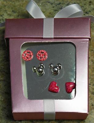 New Walt Disney World Parks MICKEY MOUSE Earrings Trio Set - Pink-image