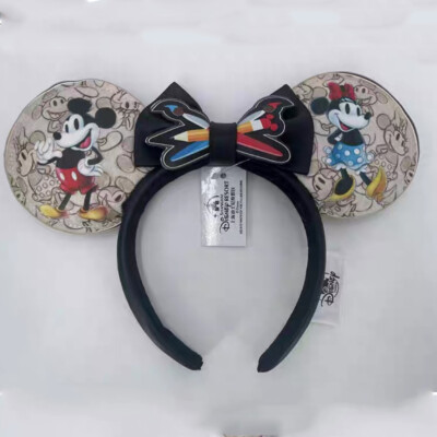 Loungefly Mickey Minnie Ears 100th Anniversary Sketchbook DisneyParks Headband-image