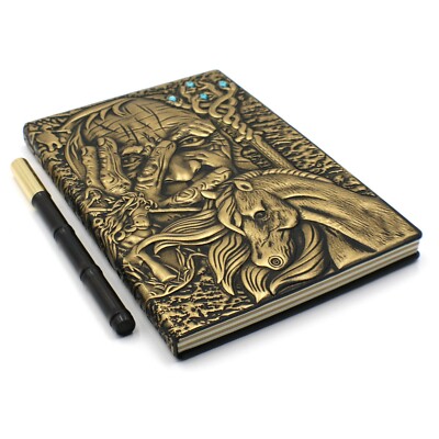 Vintage Druid Adventure Journal / Notebook with Wooden Signature Pen-image