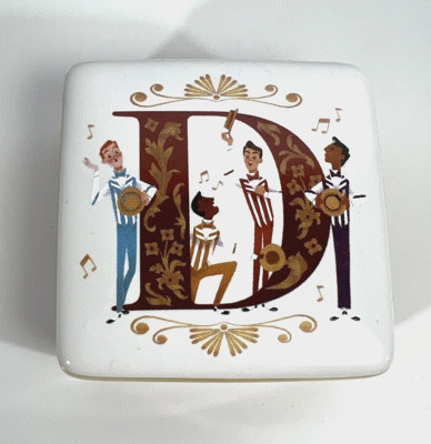 Disney Parks Ceramic Jewelry Trinket Box ABC Letters D is for Dapper Dans-image
