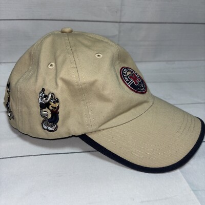 Vintage Mickey Mouse Walt Disney World Golf Golfing Tan Beige Men’s Cap Hat-image
