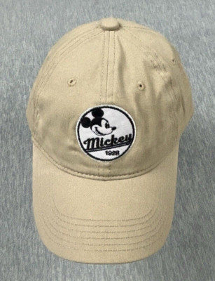 Disney Mickey Mouse Hat One Size Adult Tan Strapback Adjustable Logo-image
