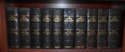 THE CATHOLIC ENCYCLOPEDIA, Leather, Robert Appleton, 10 Volumes, 1910-1914-image