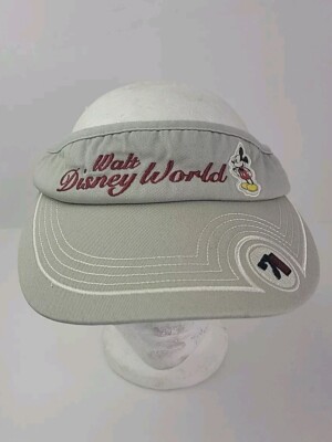 Walt Disney World 71 Golf Visor Hat Mickey Mouse Adult Tan Beige Adjustable-image