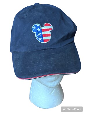 Disney Mickey Mouse Hat Walt Disney World American Flag Ball Cap Strap Back  WDW-image