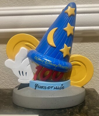 Walt Disney World Coin Bank 100 Years of Magic Sorcerer's Hat Mickey Ears-image