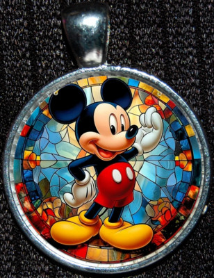 Mickey Mouse Walt Disney World Disneyland Silver Jewelry Pendant Necklace-image