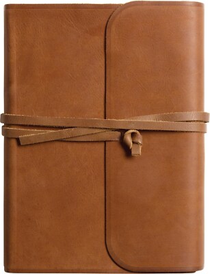 ESV Single Column Journaling Bible/Large Print-Brown Natural Leather w/Flap &-image