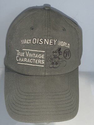 WALT DISNEY WORLD TRUE VINTAGE CHARACTERS HAT CAP ADJUSTABLE STRAPBACK GREEN-image