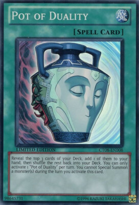 YUGIOH 3x Pot of Duality x3 CT08-EN008 2011 Super Limited Edition - NM-image