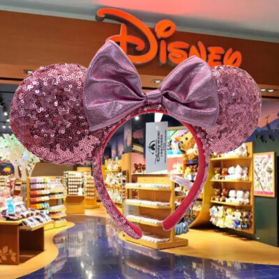 US Disney. Parks Pink Minnie Mouse Bow Sequins Headband Ears NWT 2024-image