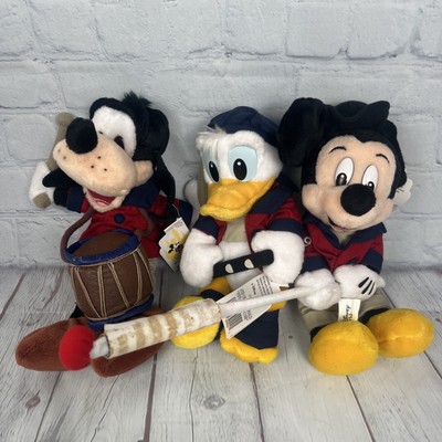 Walt Disney World 4th of July 1999 Mickey Donald Goofy Fife & Drum Corp Beanies-image