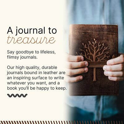 Leather Journal Tree of Life - Leather Bound Journal - Antique Paper - Beautiful-image