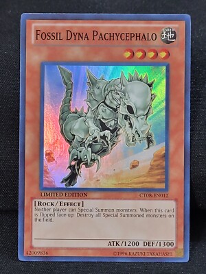 YuGiOh Fossil Dyna Pachycephalo CT08-EN012 Super Rare Limited Edition NM-image