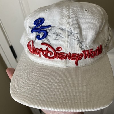 Vintage Walt Disney World White Cap 25th Anniversary Corduroy Goofys Hat Company-image