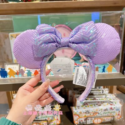 Disney Parks LAVENDER sequins Spring Minnie Mouse Ears Headband 2023 - NEW-image