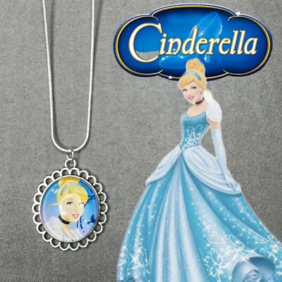 CINDERELLA 925 Silver Necklace & Handmade Cabochon Pendant Jewelry Gift ✨ NEW-image
