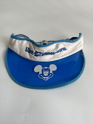 Walt Disney World Mickey Mouse Sun Visor Hat Vintage 1980's Blue-image