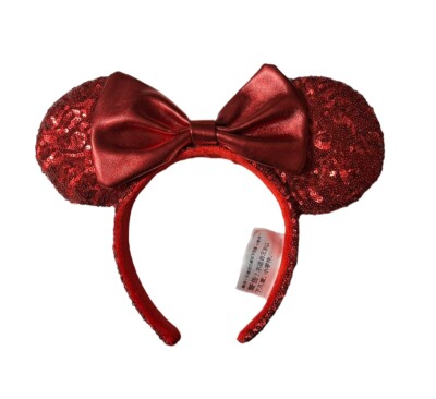 Disney Parks All Red Minnie Mouse Ear Headband Christmas Valentines Day Redd-image