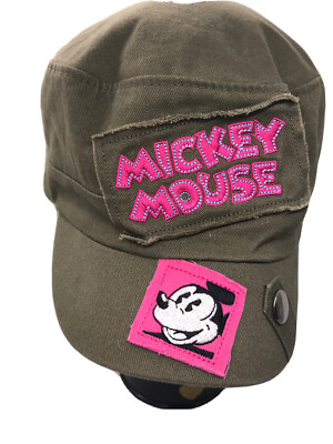 Mickey Mouse Walt Disney World / Parks olive Green Distressed Women’s Cadet Cap-image