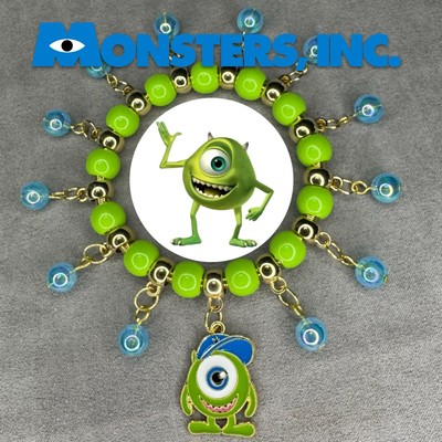 MONSTERS INC MIKE WAZOWSKI Handmade Gold Spring Charm Bracelet/Jewelry Gift ✨NEW-image
