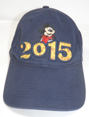 2015 Walt Disney World Mickey Mouse Hat - Parks Strapback Blue Cotton Adult-image