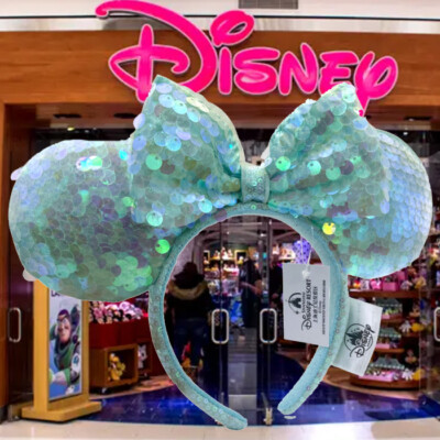 Disney- Parks Snow White Sequins Mickey Magical Bow Minnie Mouse Ears Headband-image