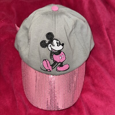 Walt Disney World Women’s Pink Sequin Hat Adjustable strap, Jersey material-image